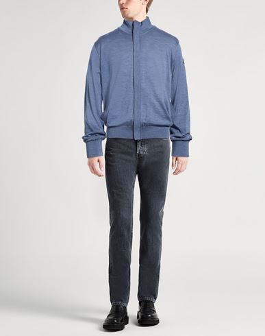 Man Cardigan Slate blue Size XL Virgin Wool, Lambskin