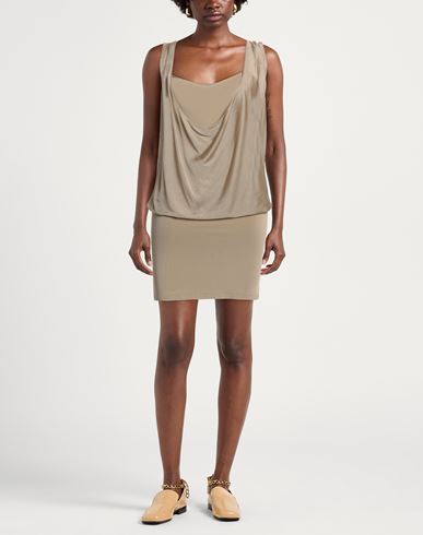 Woman Mini dress Beige Size 8 Rayon