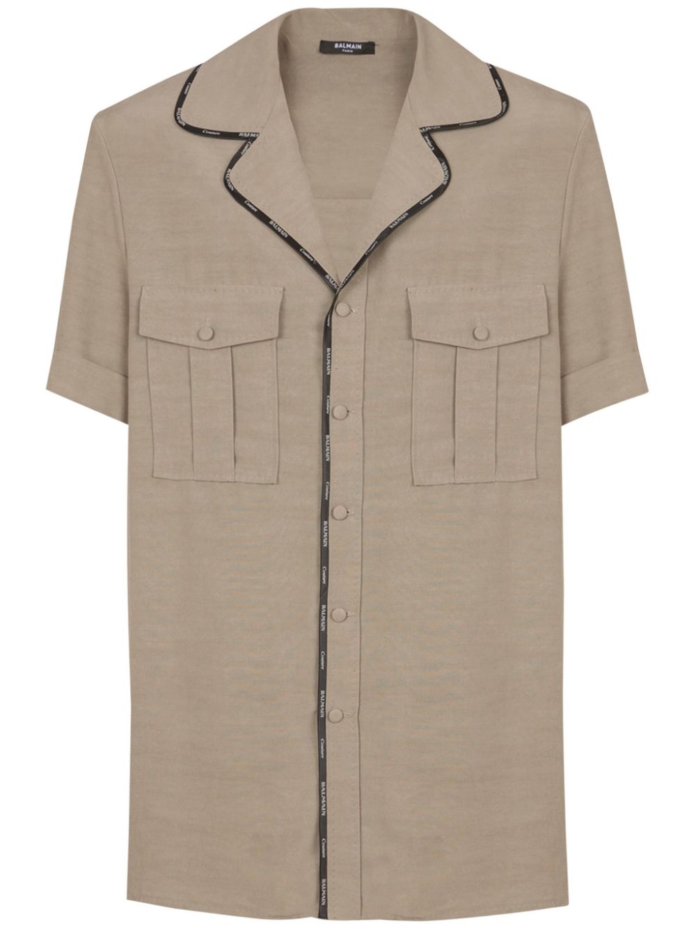 Contrast-trim shirt - Neutrals