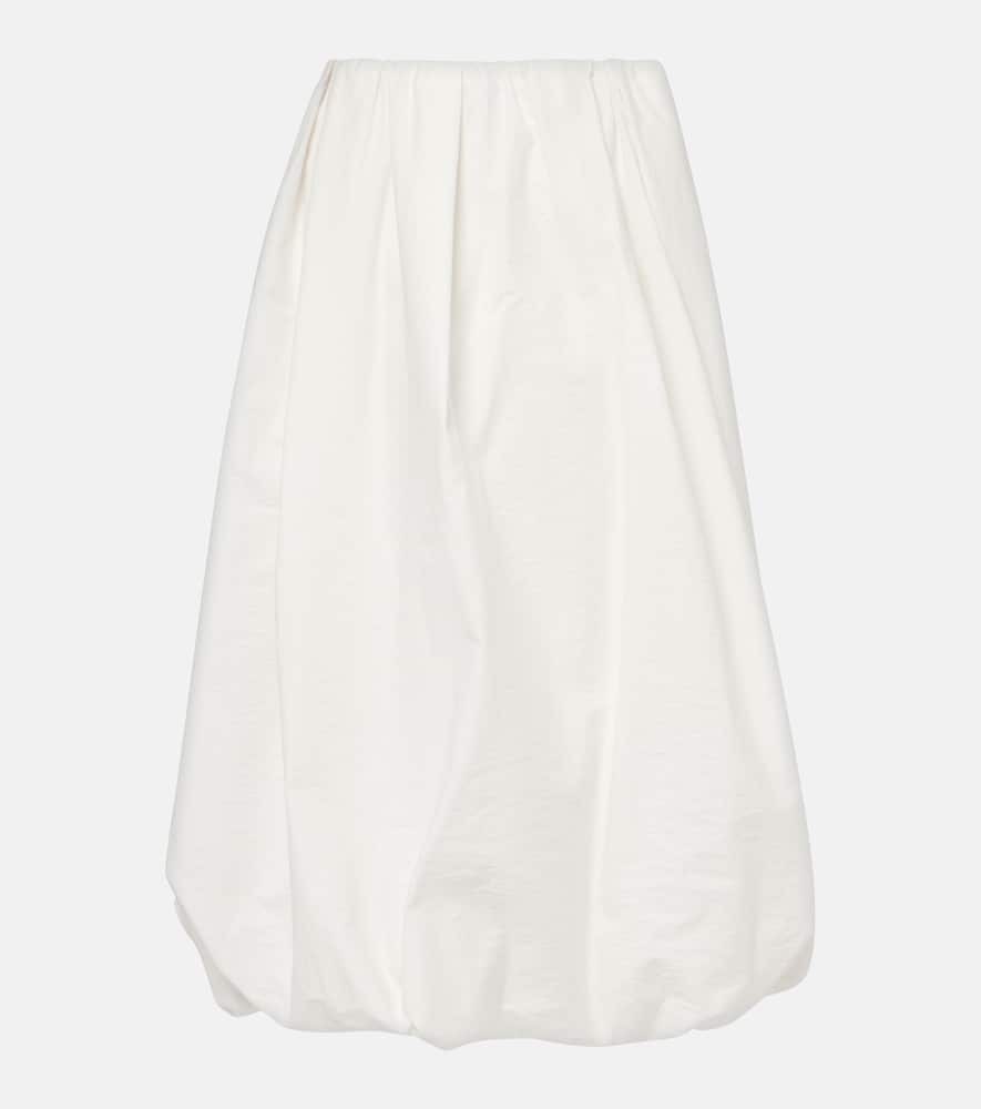 Cotton-blend midi skirt
