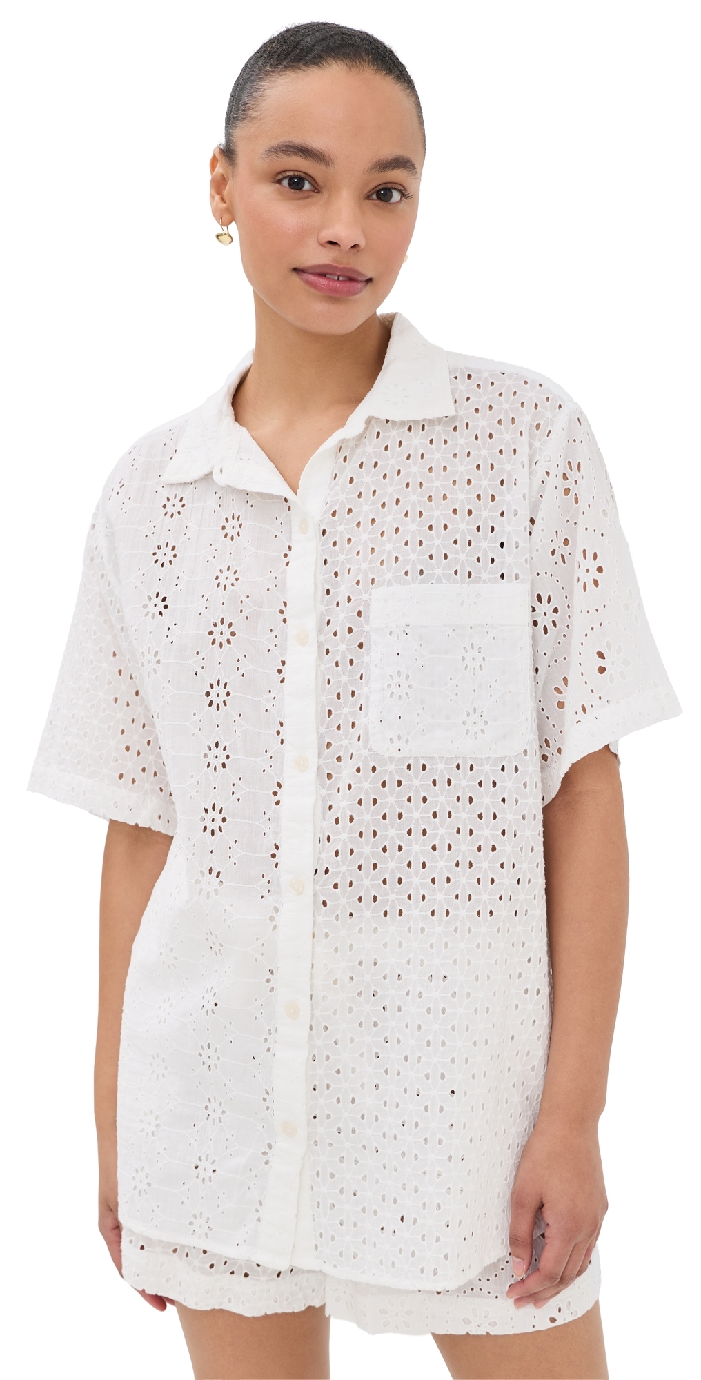 Short Sleeve Shirt & Shorts Set White