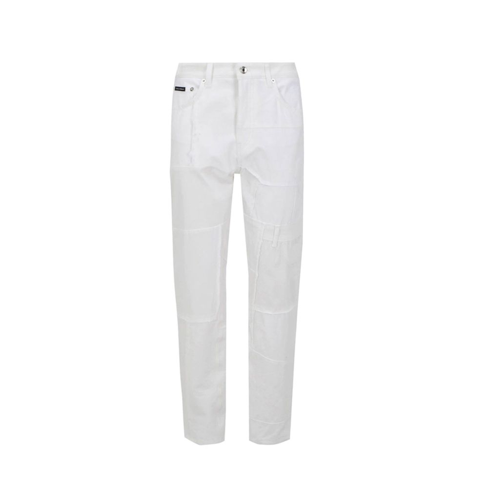 Cotton Straight-Leg Jeans — White