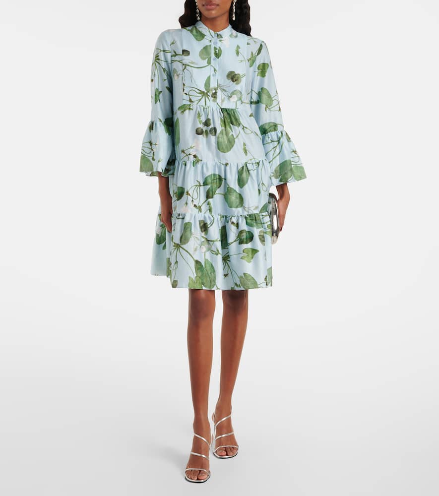Tiered floral cotton minidress
