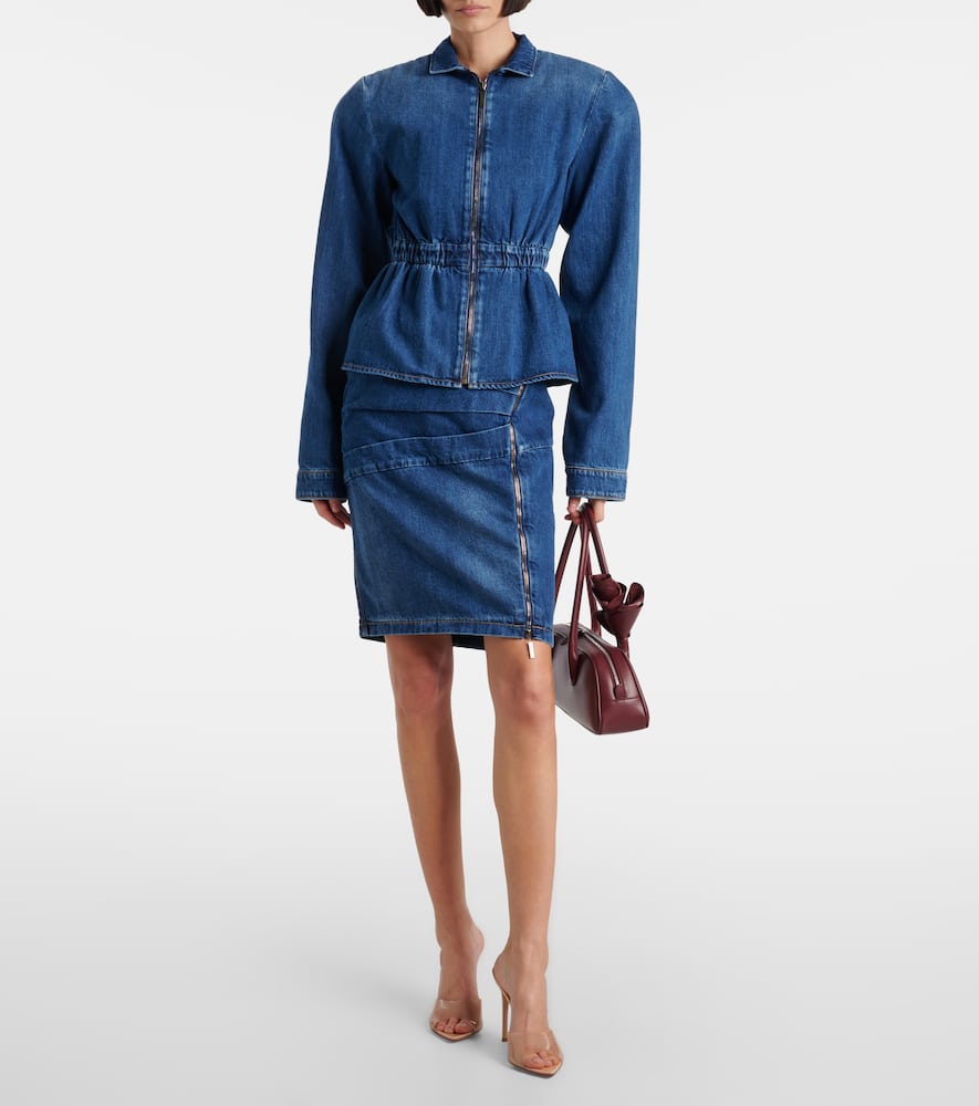 Denim midi skirt