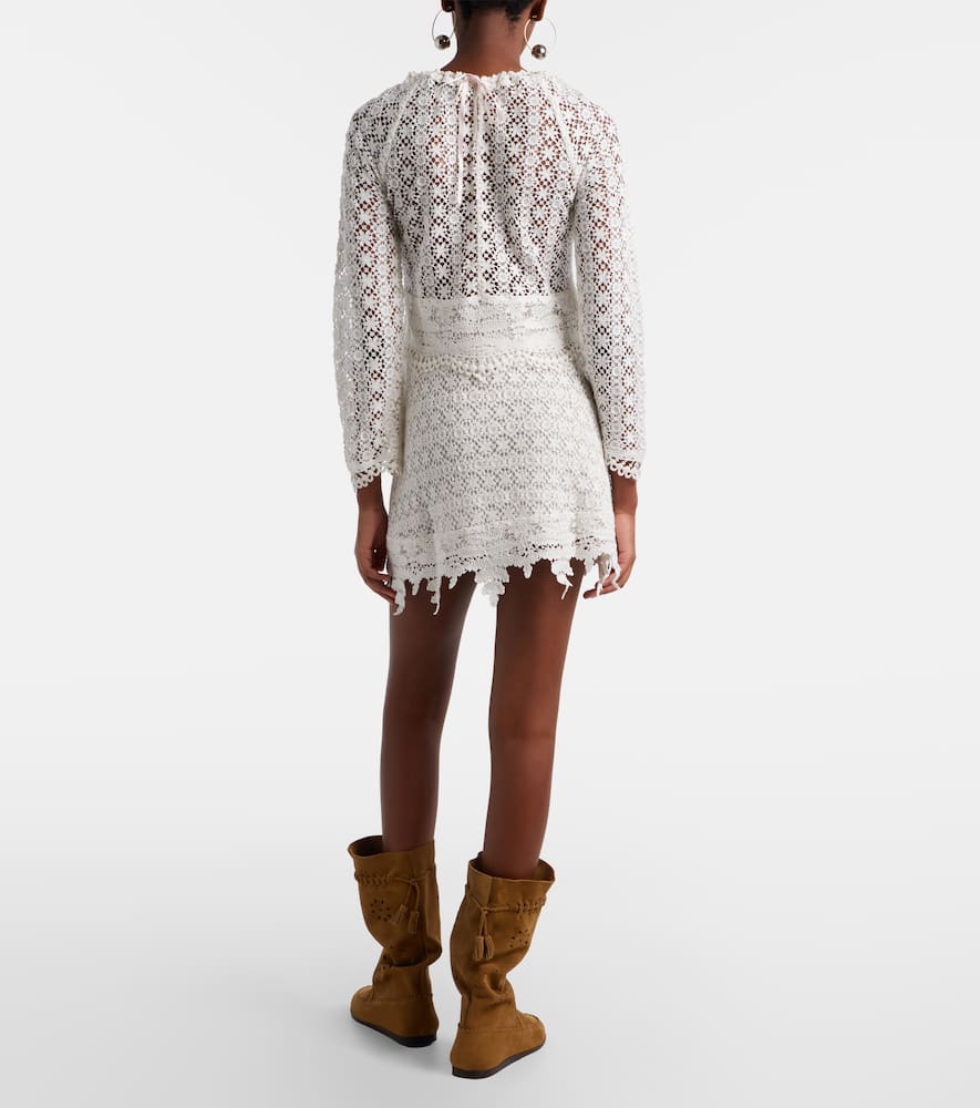 Hizene cotton guipure lace minidress