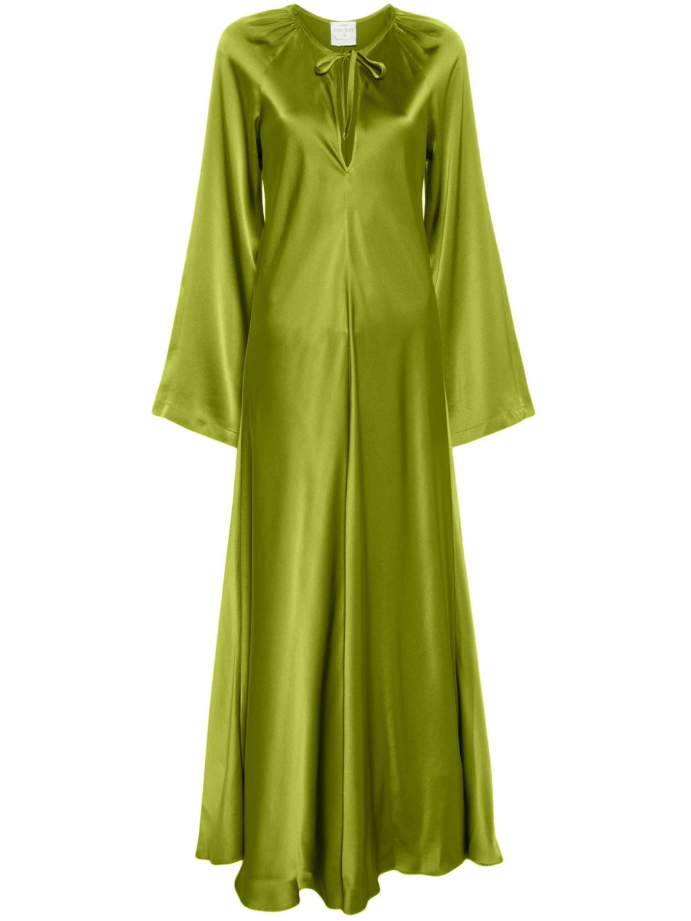 Keyhole-neck silk maxi dress - Green