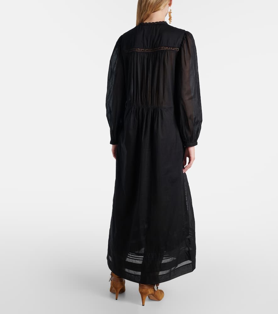 Gisela lace-trimmed cotton maxi dress