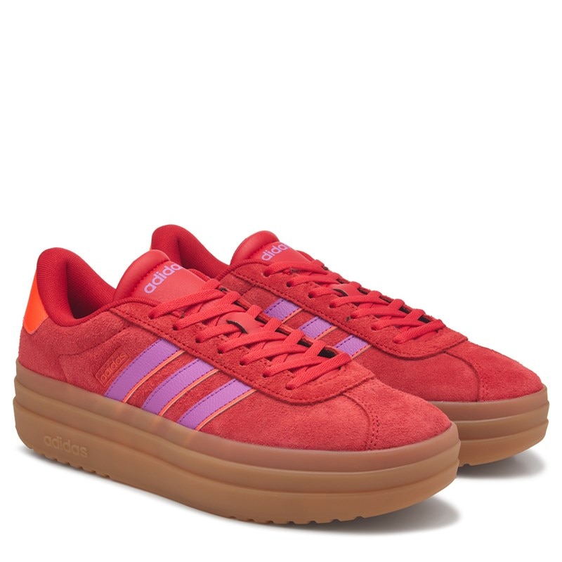 Adidas | Women's Vl Court Bold Platform Sneakers (Red/Purple/Red/Gum) |  Realry
