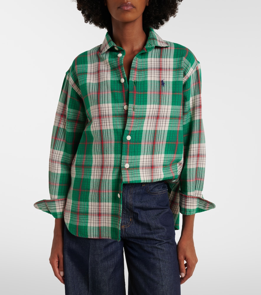 Plaid cotton twill shirt