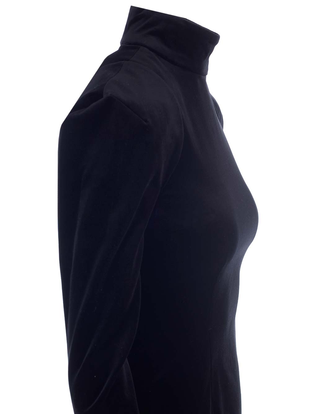 Velvet high-neck dress - Black