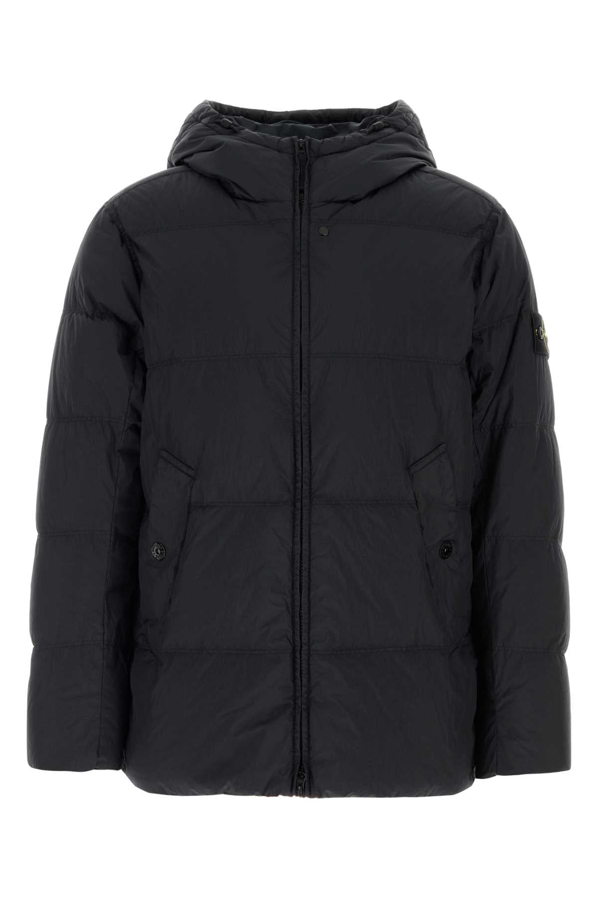 Down-Filled Hooded Down Jacket — Black