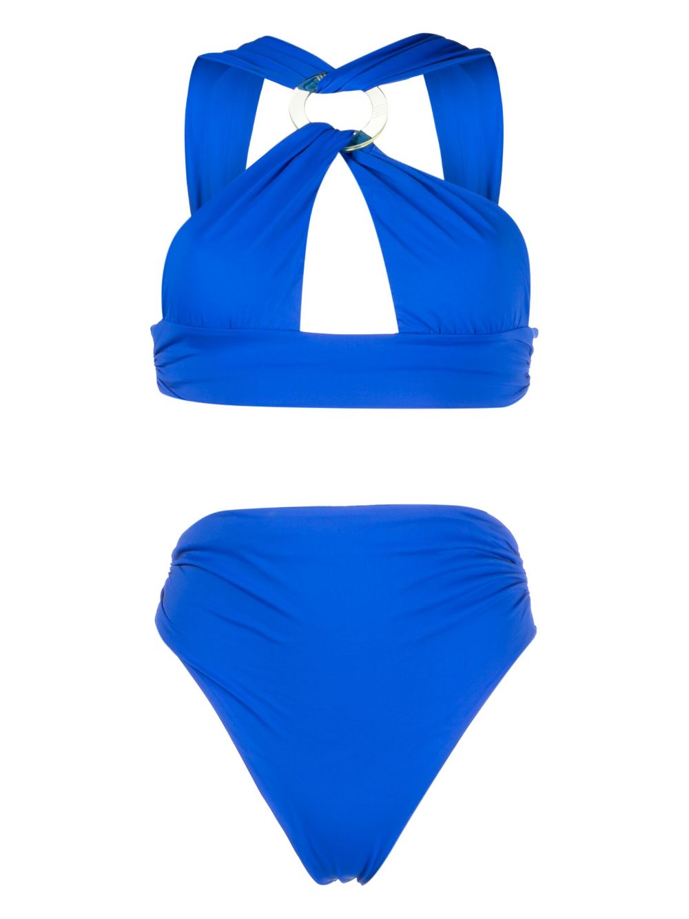 Twist-detailing bikini set - Blue