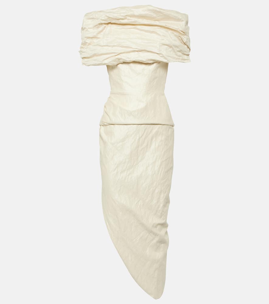 Amber draped cotton-blend midi dress