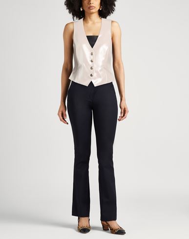 Woman Tailored Vest Taupe Size 10 Polyester, Viscose, Elastane