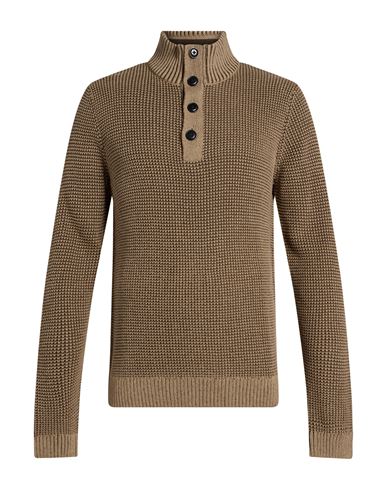 Man Sweater Khaki Size L Acrylic, Cotton