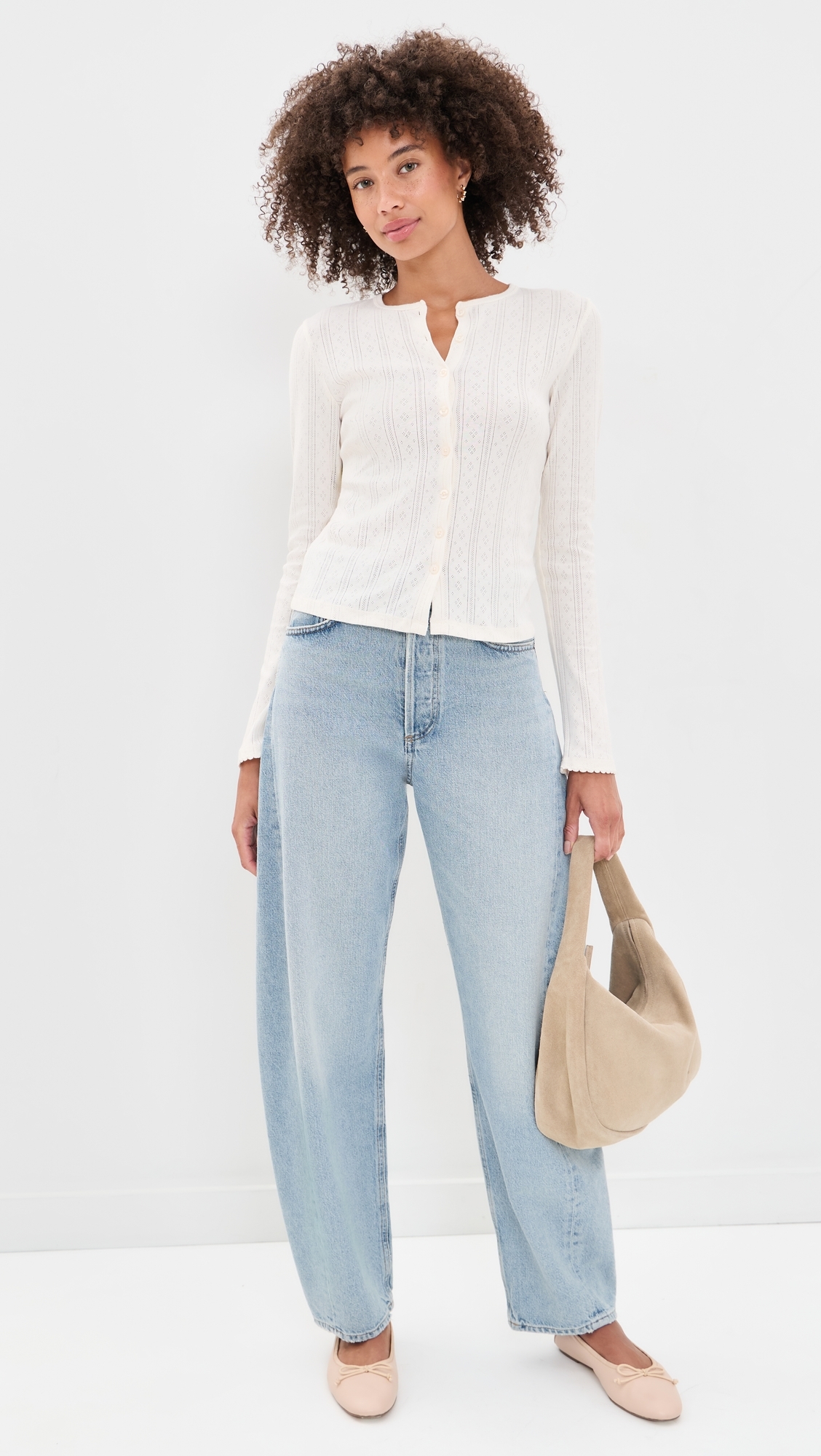 Stargazer Pointelle Cardigan Cloud Dancer