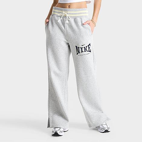 Women's Phoenix Fleece Athletic Dept. High-Waisted Wide-Leg Sweatpants in Pure Platinum/Heather/Midnight Navy