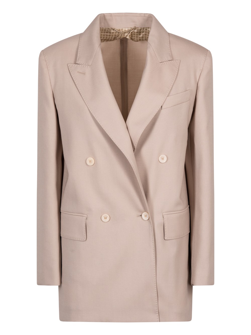 Double-Breasted Wool Blend Blazer