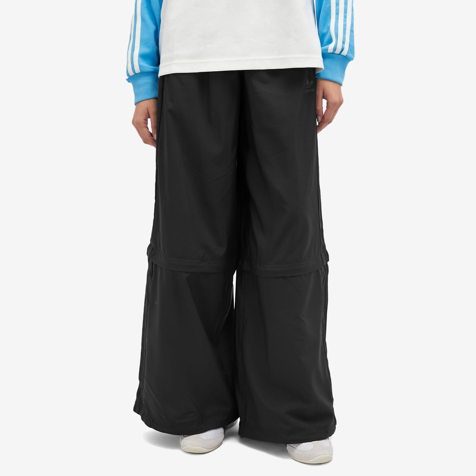 아디다스 Women's Rasant Oversized Zip Off Track Pants in Black JW9742
