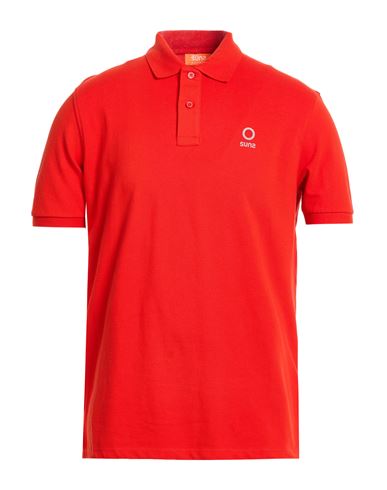 Man Polo shirt Red Size L Cotton, Elastane