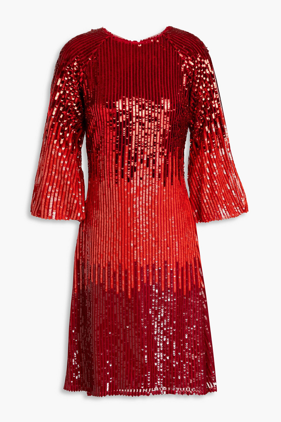 Dégradé cutout sequined tulle dress - Red - UK 8