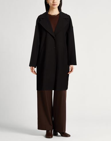 Woman Overcoat & Trench Coat Black Size 14 Polyester