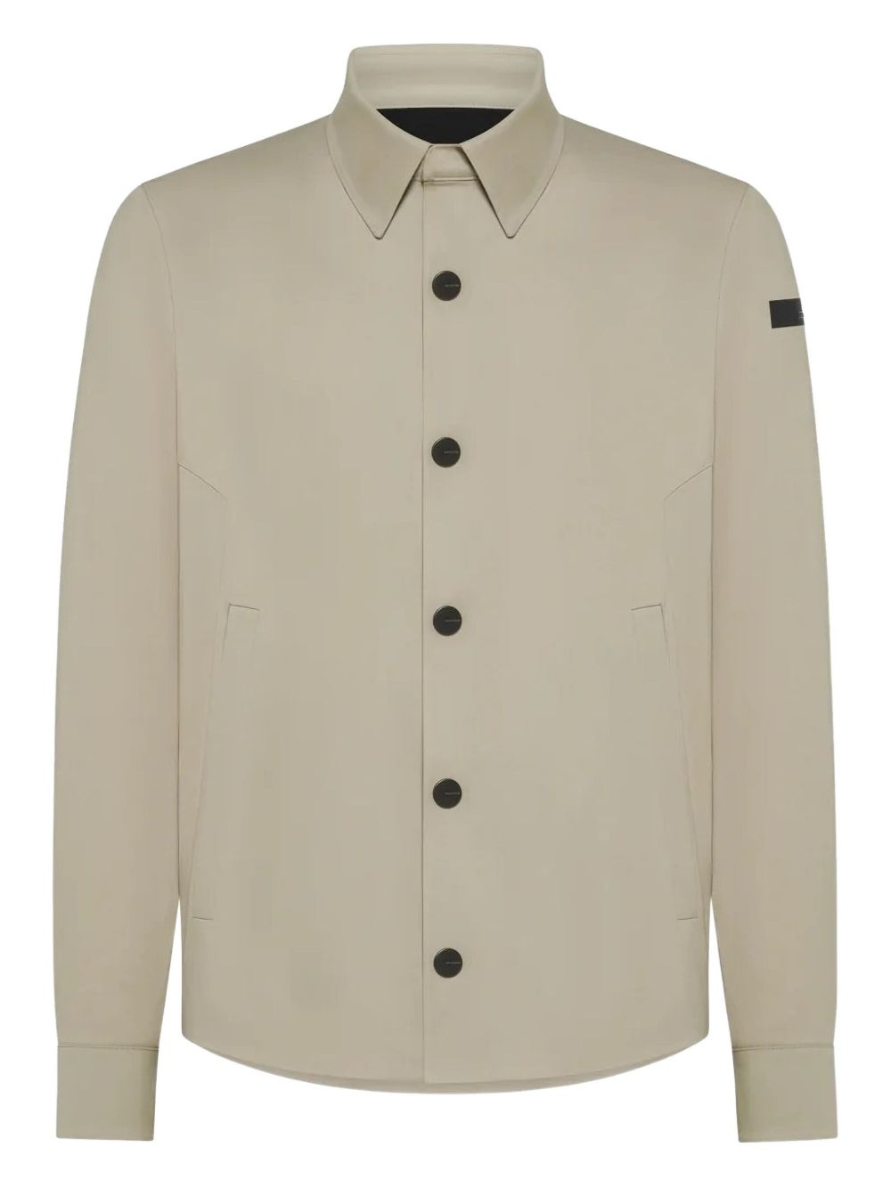Logo-patch shirt jacket - Neutrals