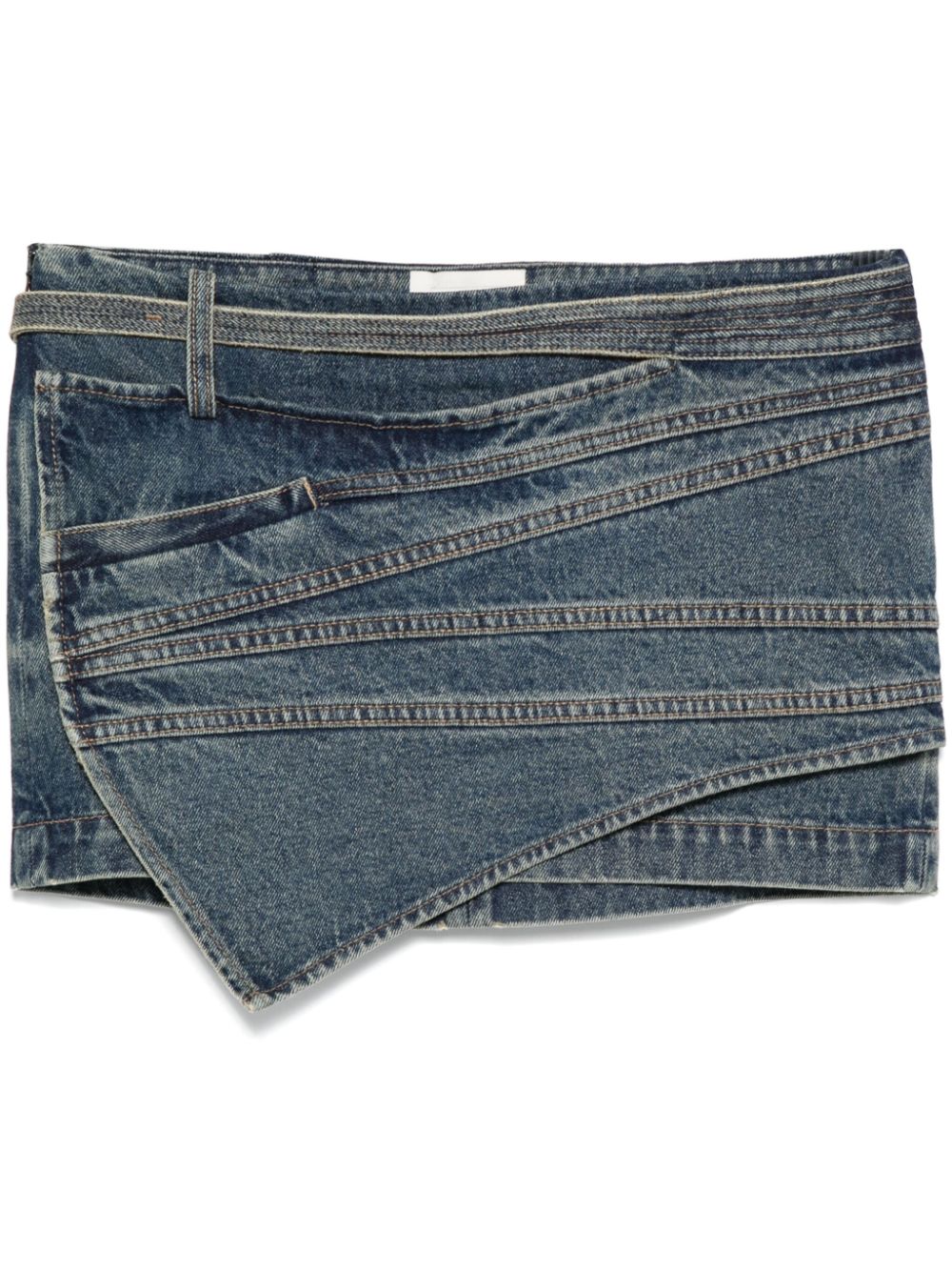 Multi seam mini skirt - Blue