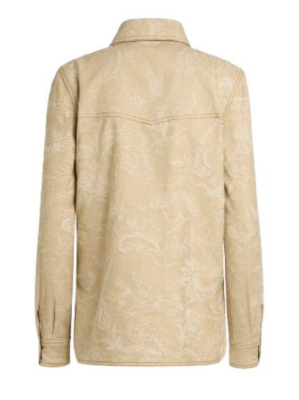 Jacquard Floral Shirt — Beige