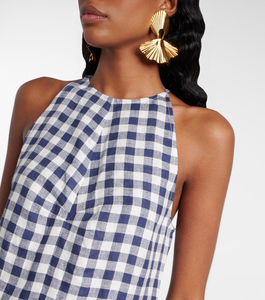 Antiqua gingham linen minidress