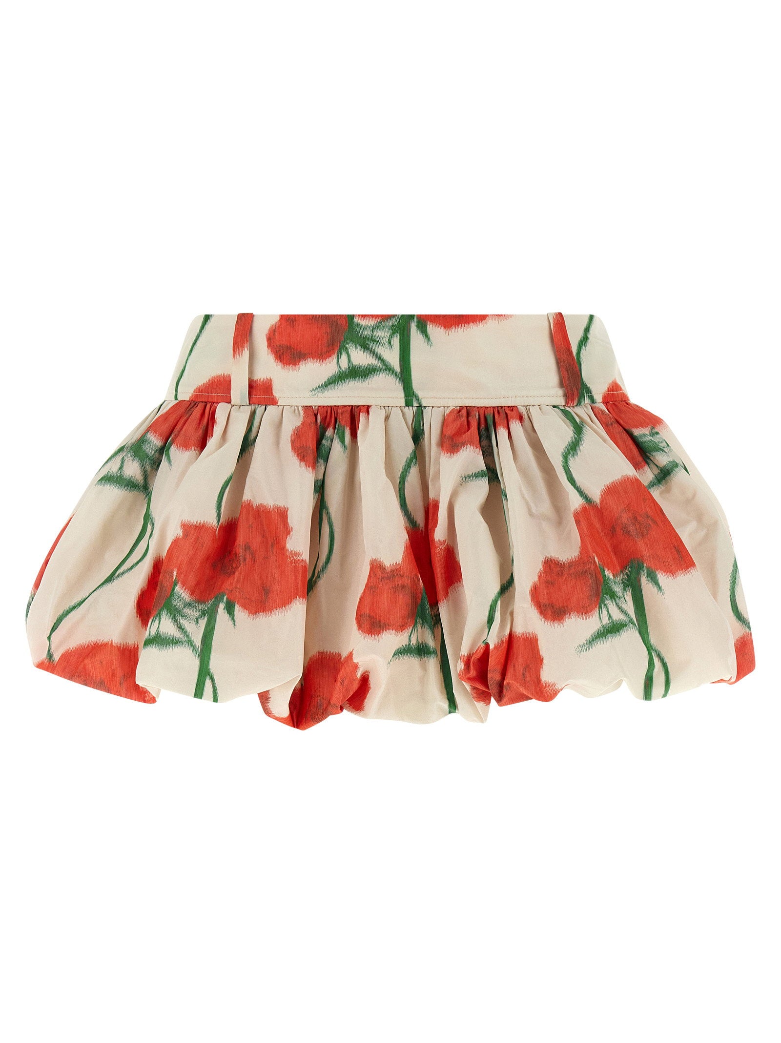 Floral Taffeta Skirt — Cream