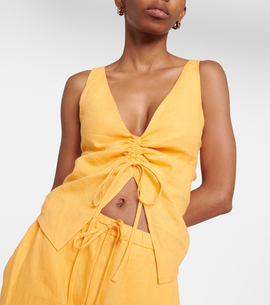 Ruched linen top