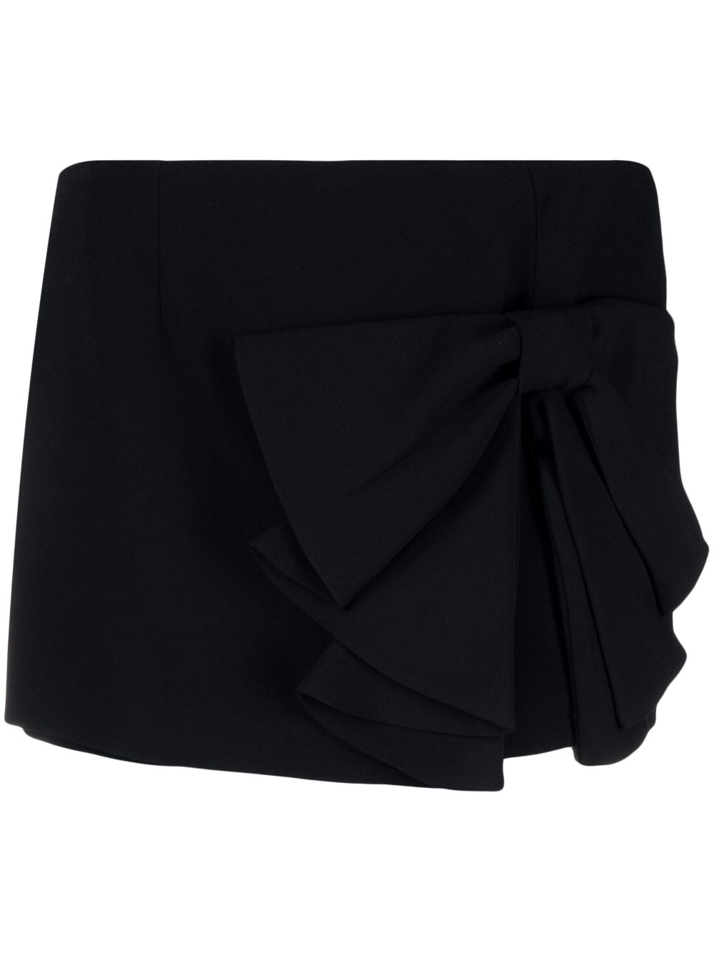 Bow-embellished mini skort - Black