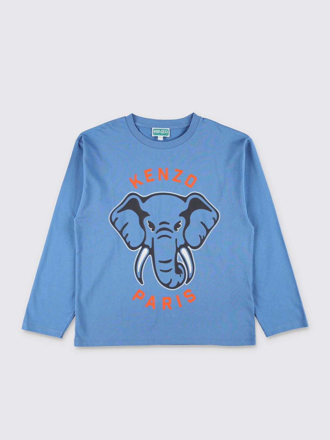 Elephant-print long-sleeve T-shirt - White