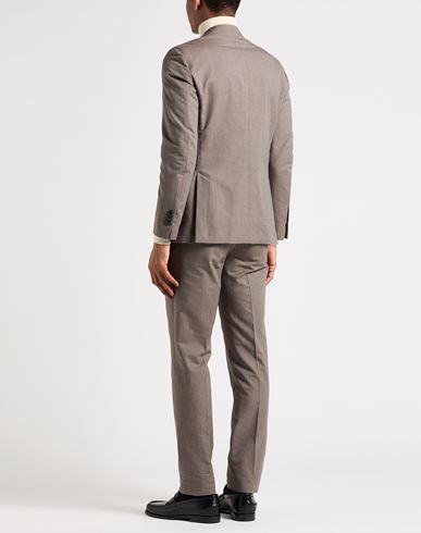 Man Suit Taupe Size 40 Cotton, Cashmere