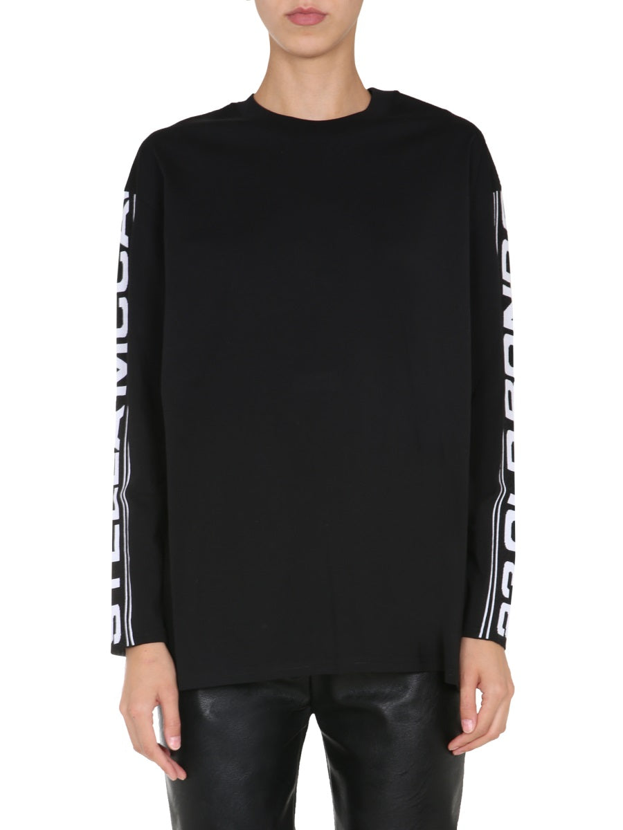 Logo Sleeve Round Neck Top