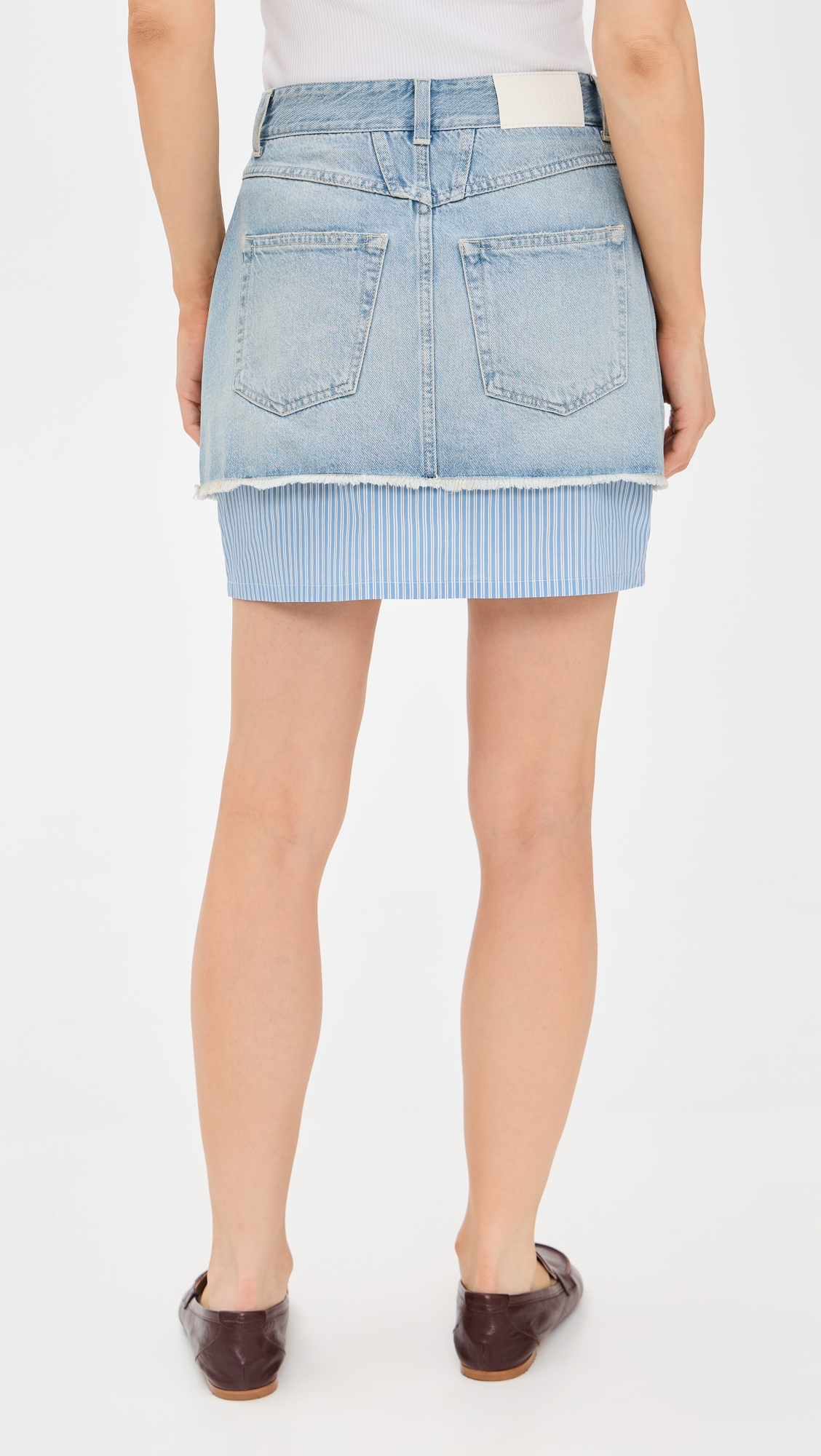 Closed Denim Poplin Mini Skirt Light Blue