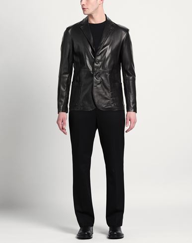 Man Blazer Black Size XL Leather