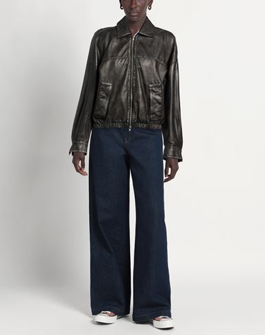 Woman Jacket Charcoal Size 10 Leather