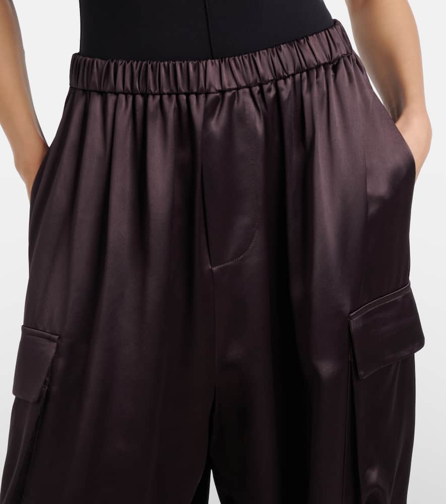 Delny satin cargo pants