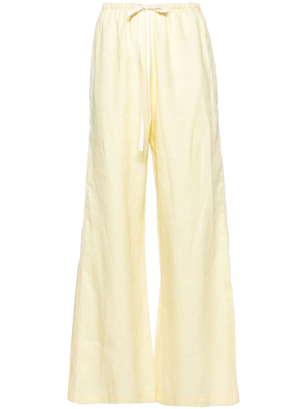 Linen palazzo trousers - Yellow