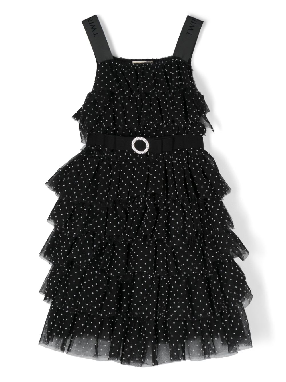 Polka dot tiered dress - Black