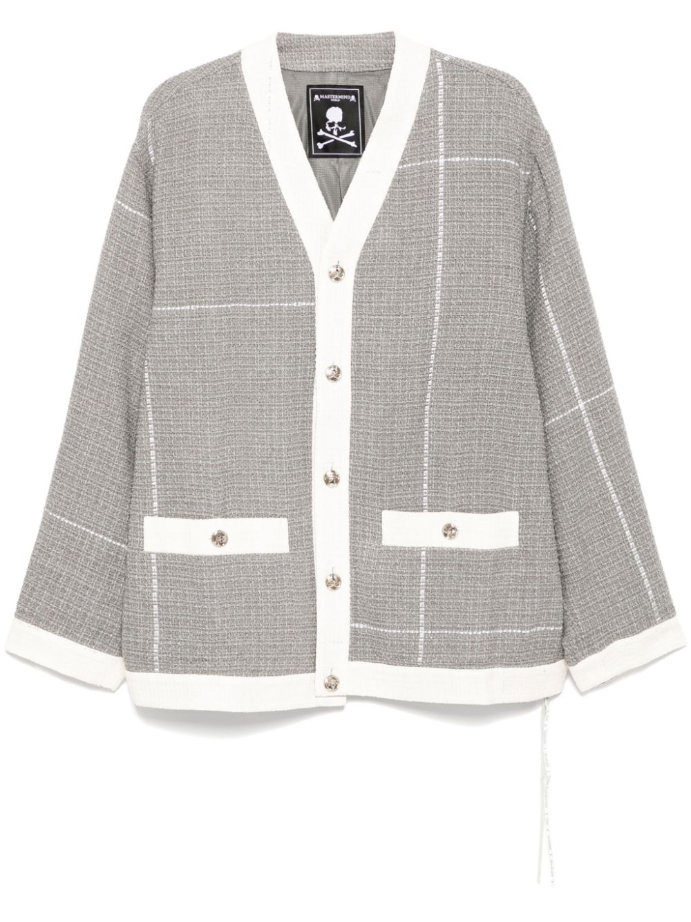 Embossed button cardigan - Grey