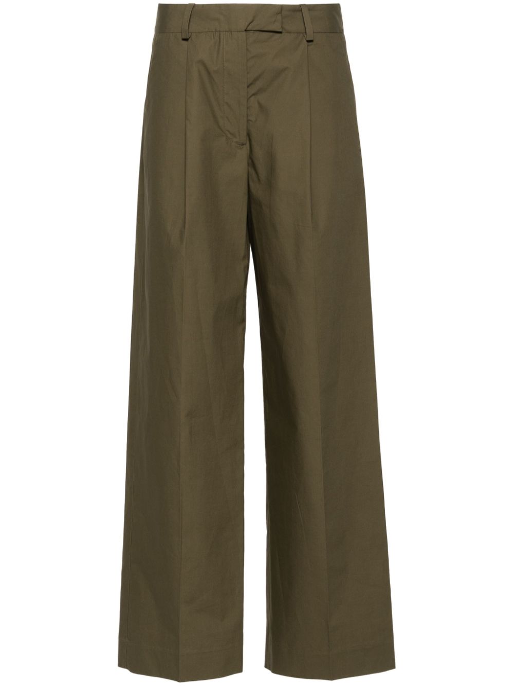 Poplin straight-leg trousers - White