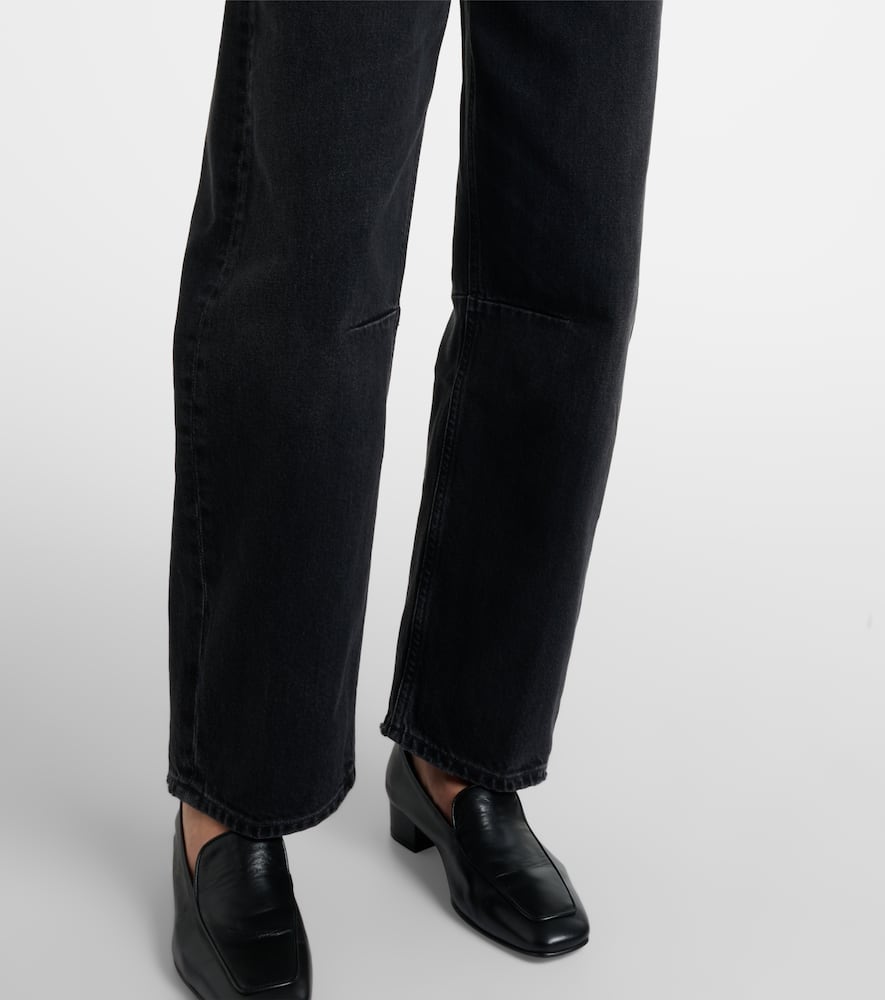 Miro cropped high-rise barrel-leg jeans