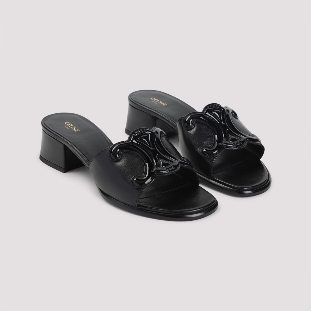 Black Logo Sandals