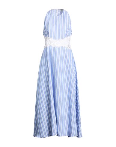 Woman Maxi dress Blue Size 4 Cotton, Linen