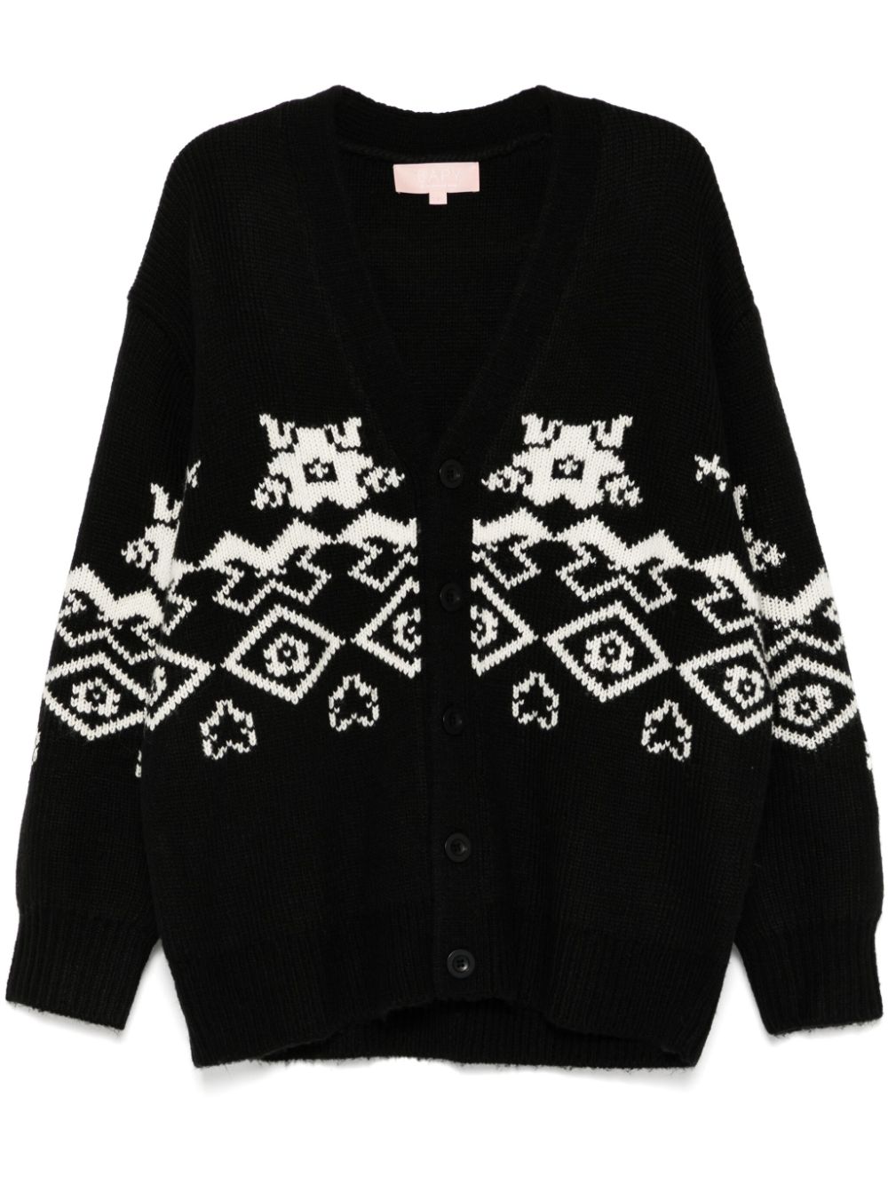 Intarsia cardigan - Black