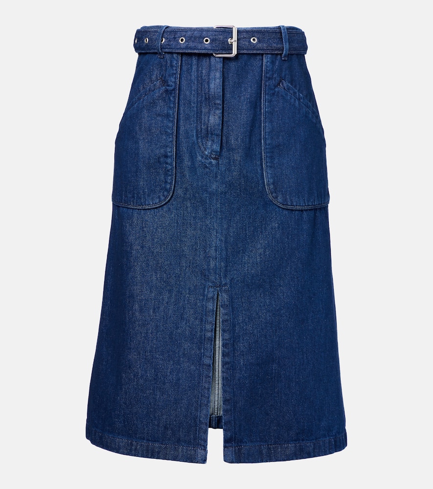 Denim midi skirt
