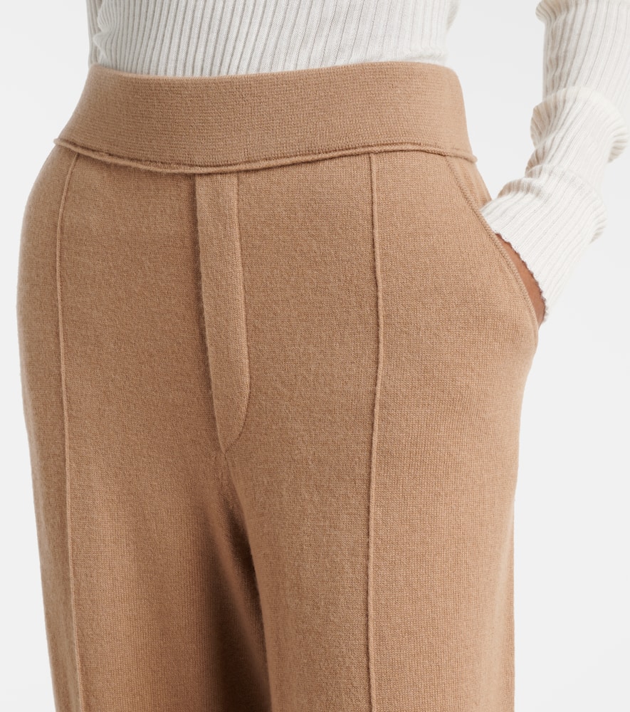 High-rise wool and cashmere wide-leg pants